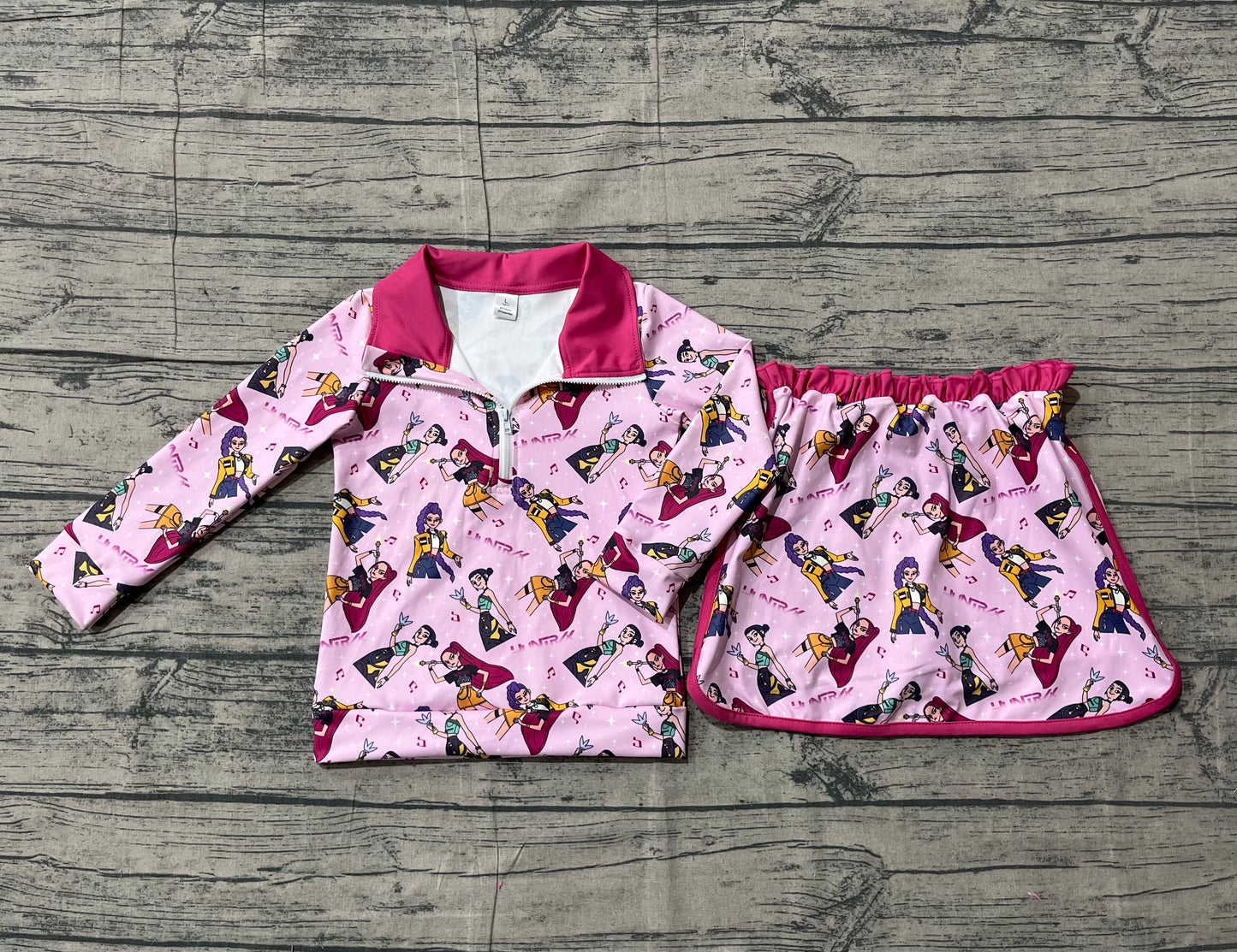 pre order long sleeve athletic kpop skort set