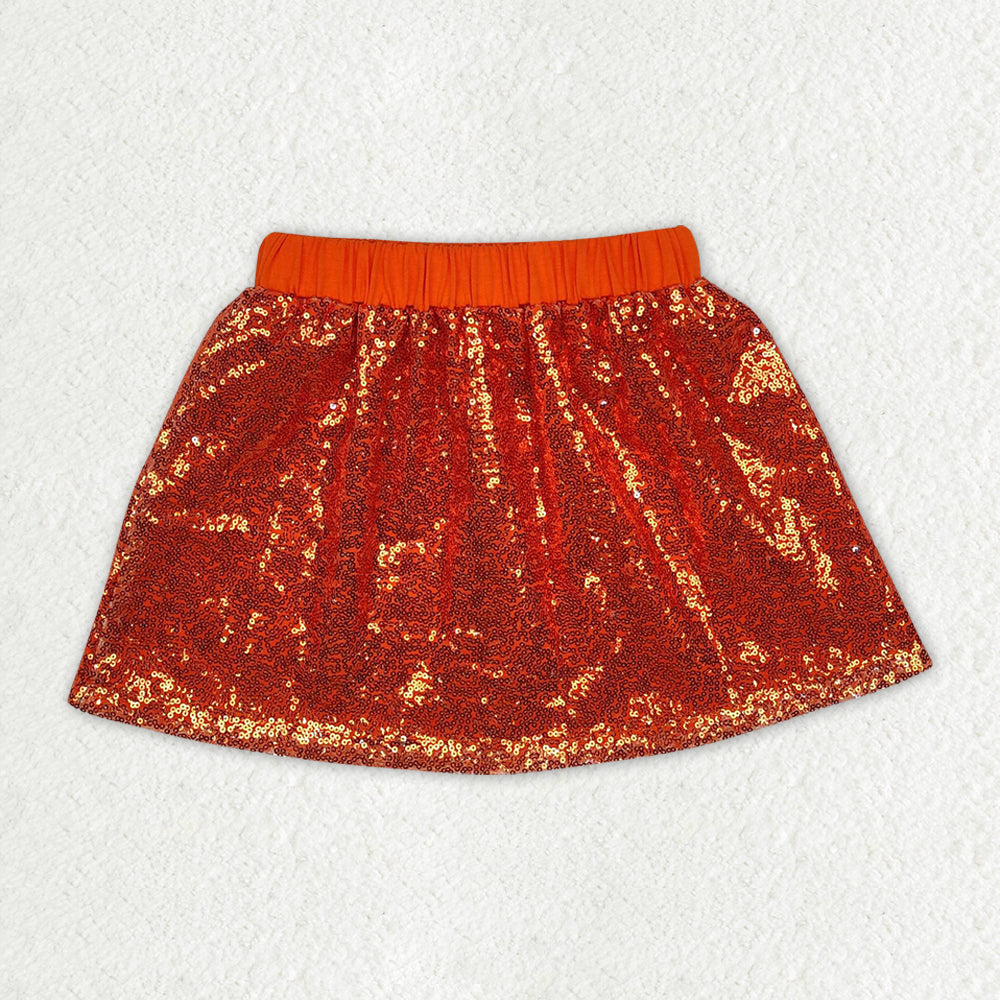 orange sequins skirt