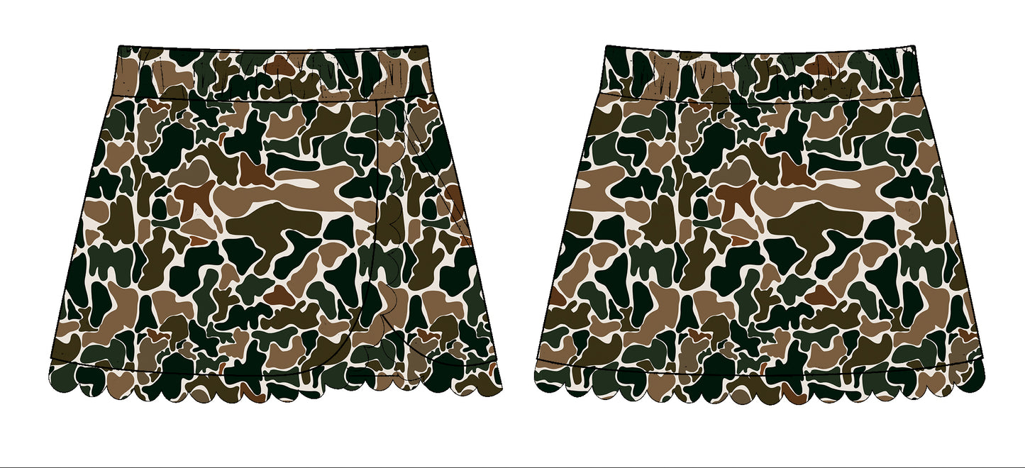 Pre order toddler girl camo athletic skort skirts