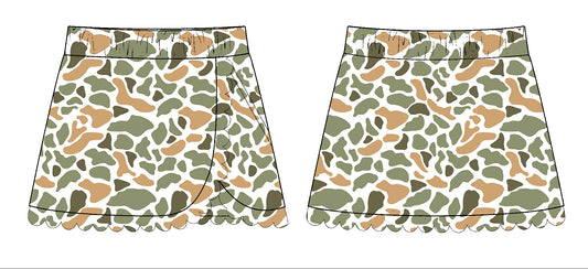 Pre order toddler girl camo athletic skort skirts
