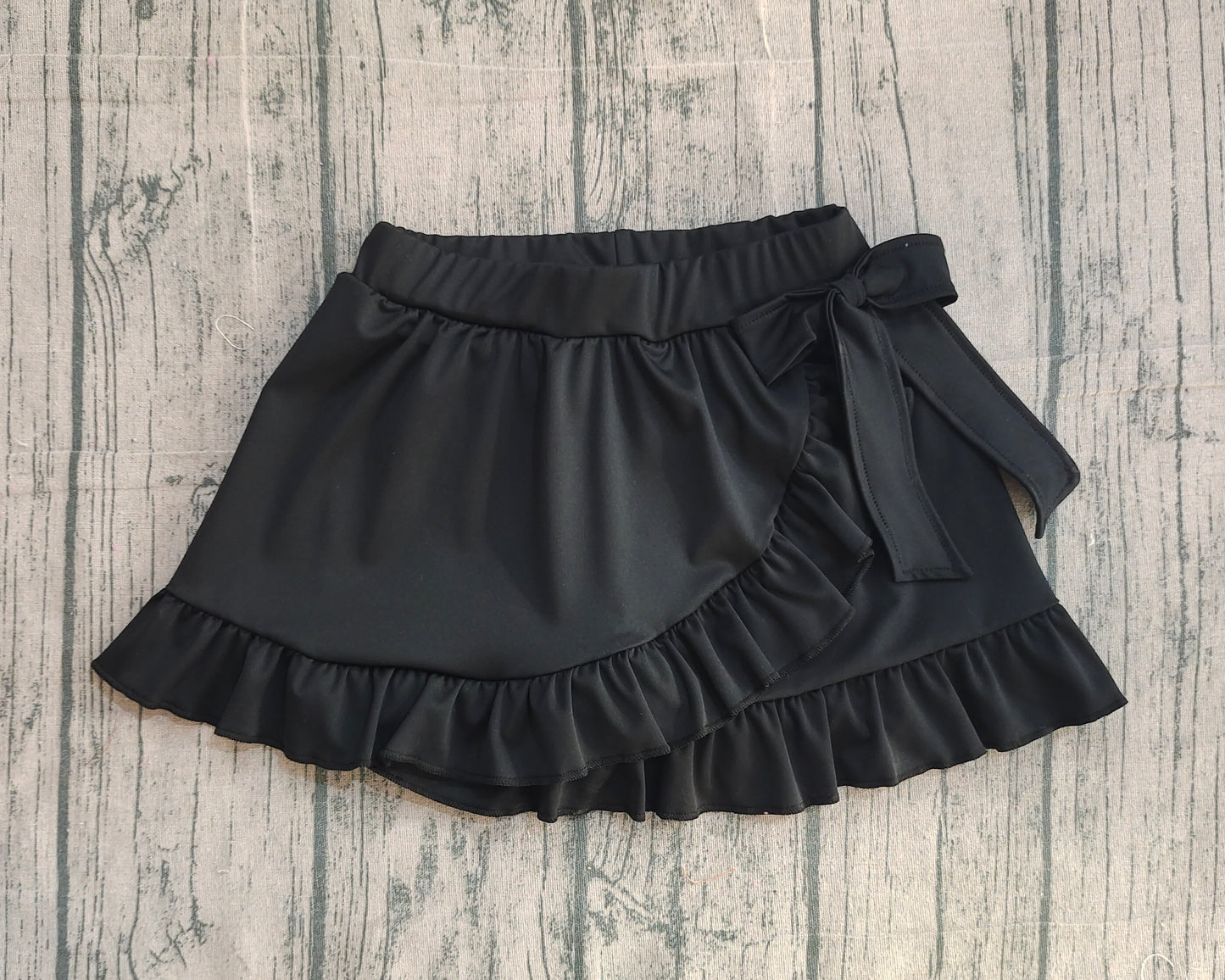 Pre order solid black ruffle bow athletic skirt