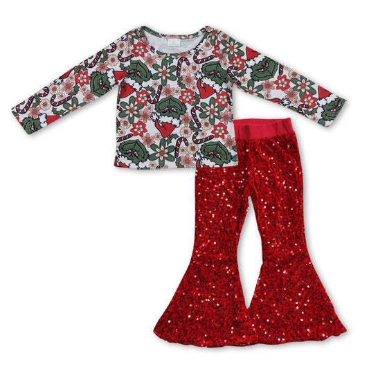 christmas sequins pants outfit