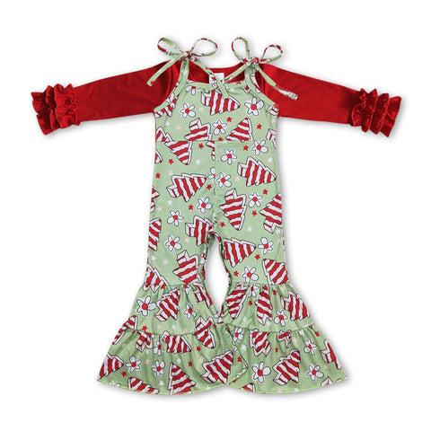 red cotton top+cake jumpsuit christmas boutique outfit