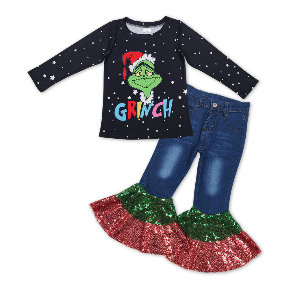 kids 2pieces denim pants set