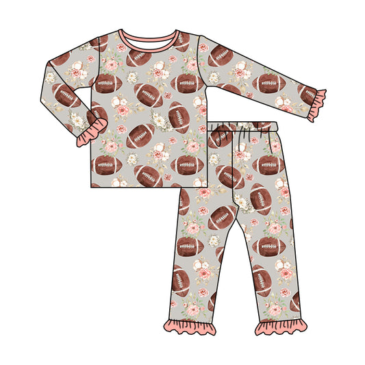 pre order  toddler girl long sleeve football pajama