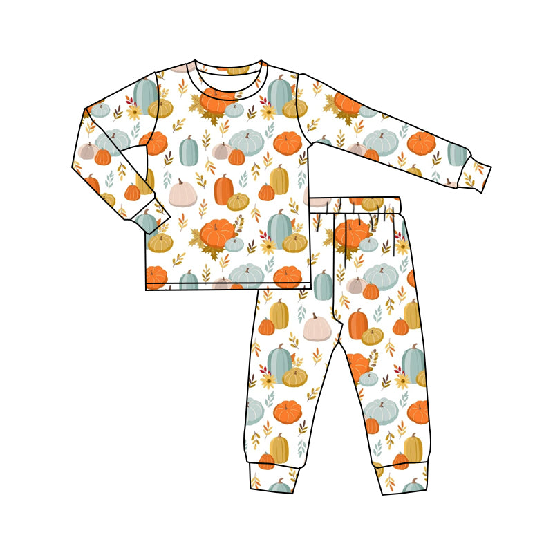 pre order kids fall pumpkin pajamas