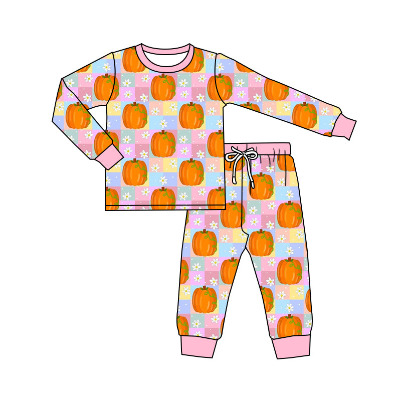 pre order kids fall pumpkin pajamas