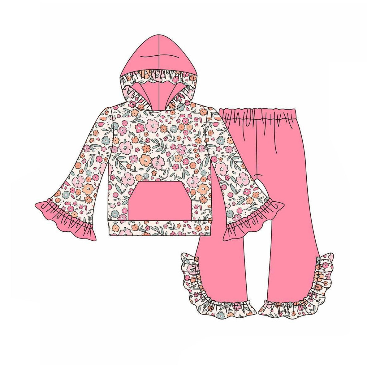 pre order floral outfit girl winter clothing