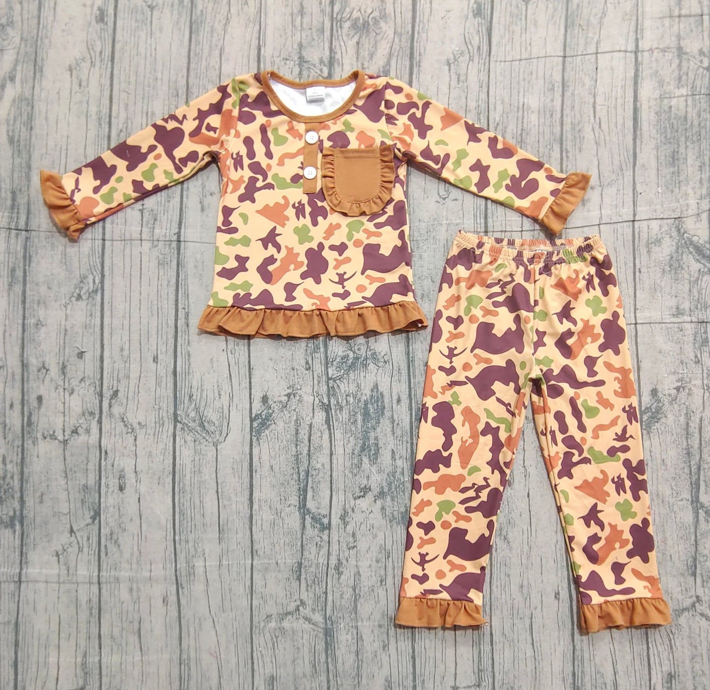 pre order camo two pieces baby girl pajama