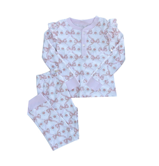 pre order  pink bows pajama girl