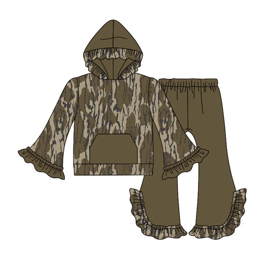 pre order kids girl camo hoodie pants outfit