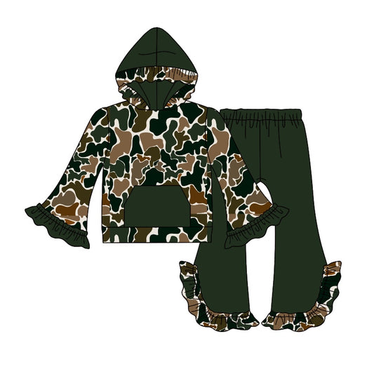 pre order kids girl camo hoodie pants outfit