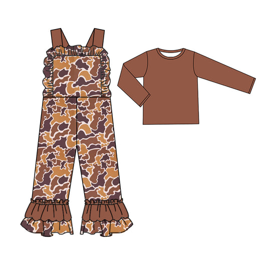 pre order two piece camo overall outfit