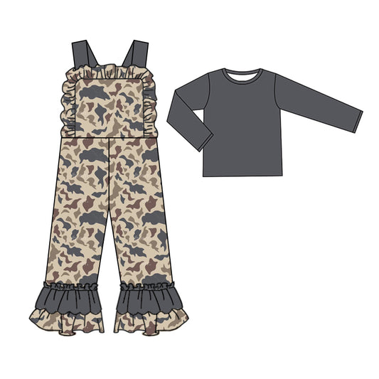 pre order two piece camo overall outfit