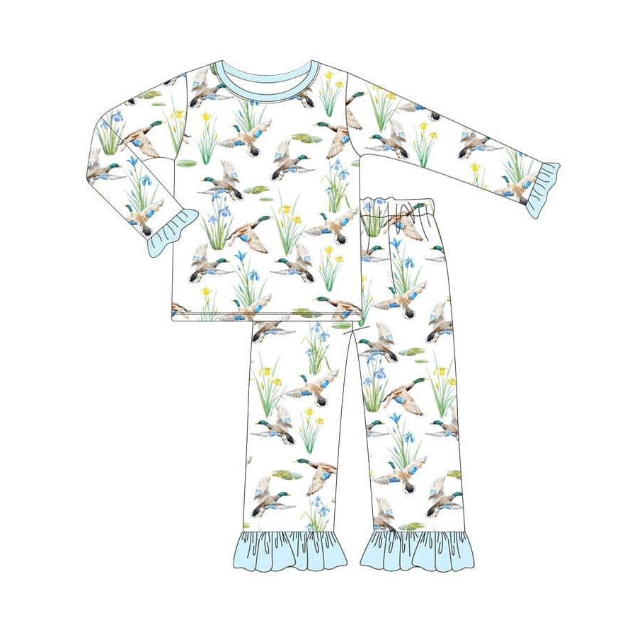 pre order duck print pajama set girl