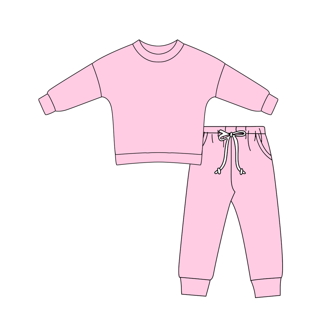 pre order kids solid pink jogger set