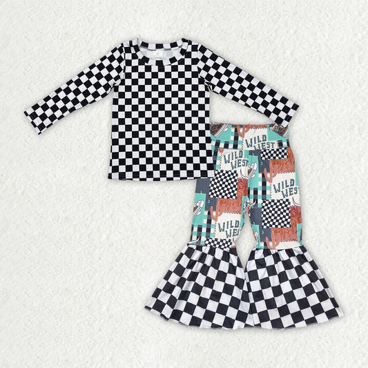 wild west checkered bell bottom outfit