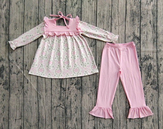 pre order pink pumpkin ruffle pants set