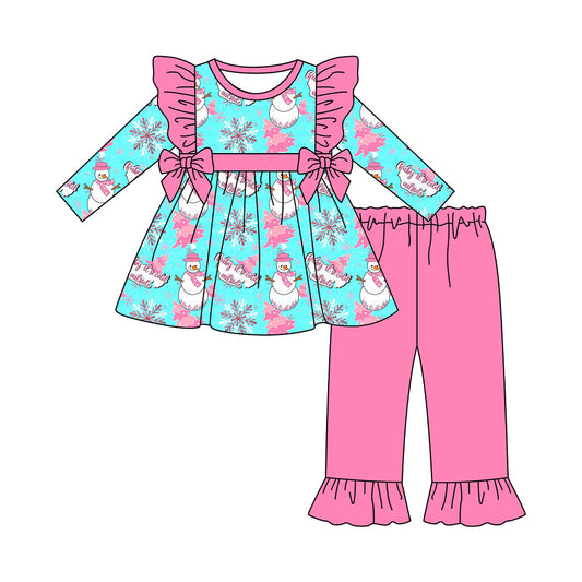 pre order girl snowman pants set