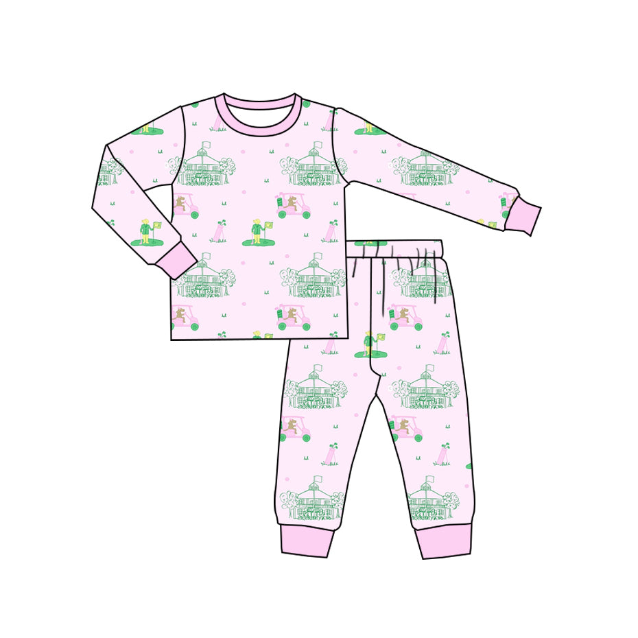 pre order pink golf girl two pieces pajamas