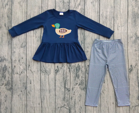 pre order navy duck legging set (do embroidery)