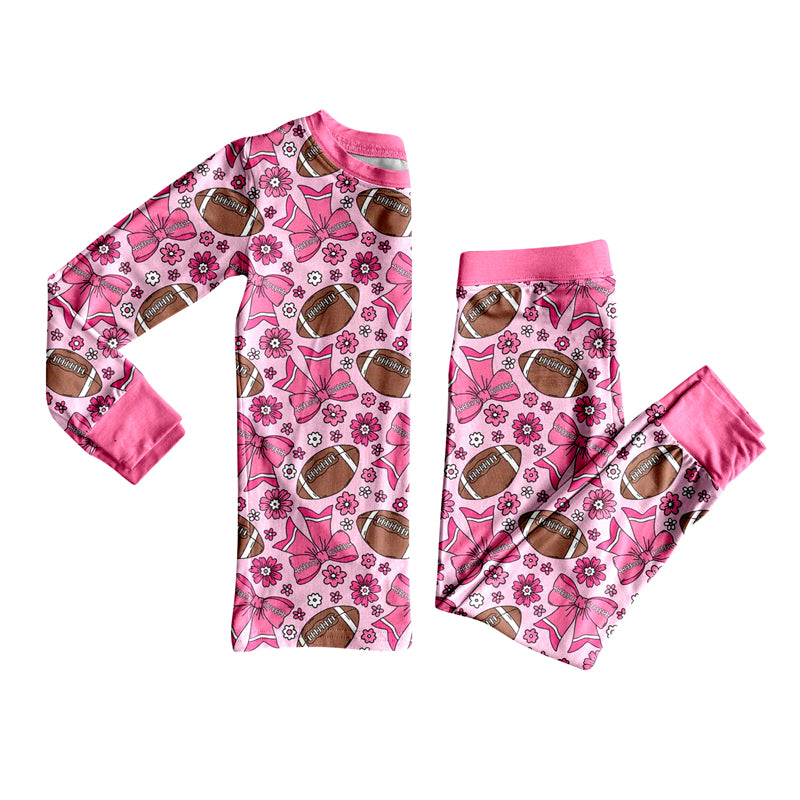 pre order pink bow football pajama