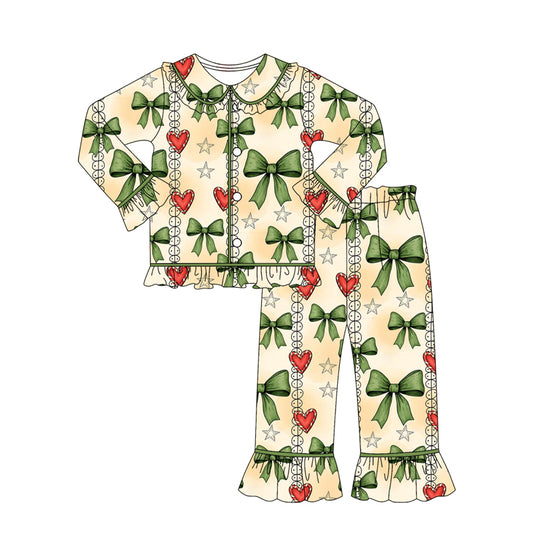 Pre order bow coquette button down pajama set