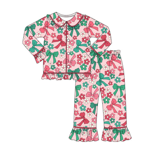Pre order bow coquette button down pajama set