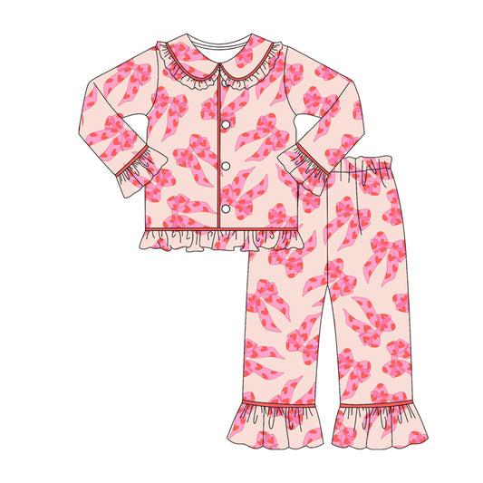 Pre order bow coquette button down pajama set