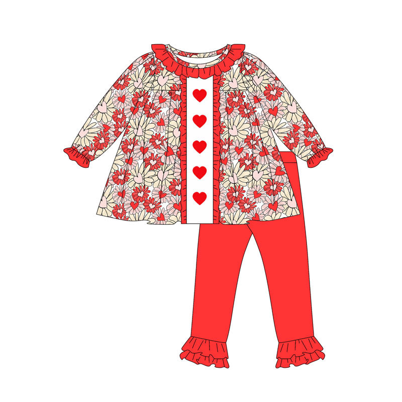 pre order red heart valentine's day flower girl outfit