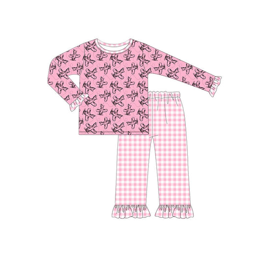 pre order plane pattern girl pants set