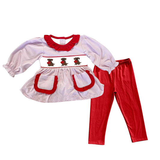 pre order valentine's day dog heart baby girl outfit