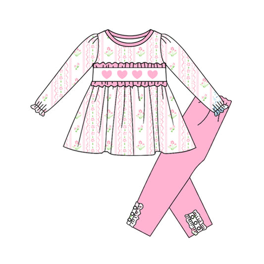 pre order pink heart flower baby girl outfit