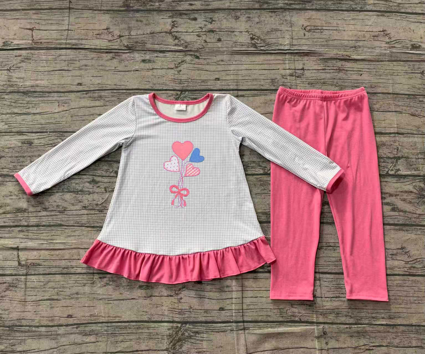 pre order toddler girl valentine heart legging outfit (do embroidery)