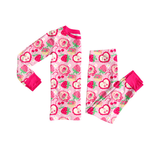 pre order strawberry berry girl pajama set