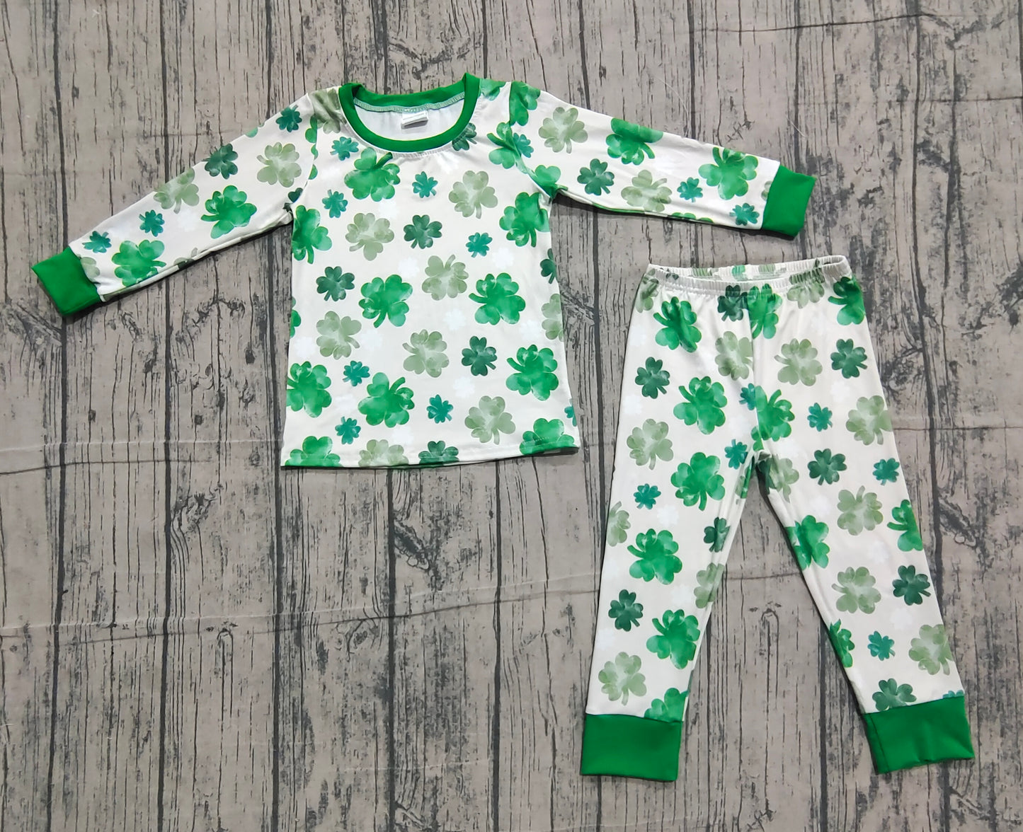 pre order st patrick's clover leaf  two pieces pajama