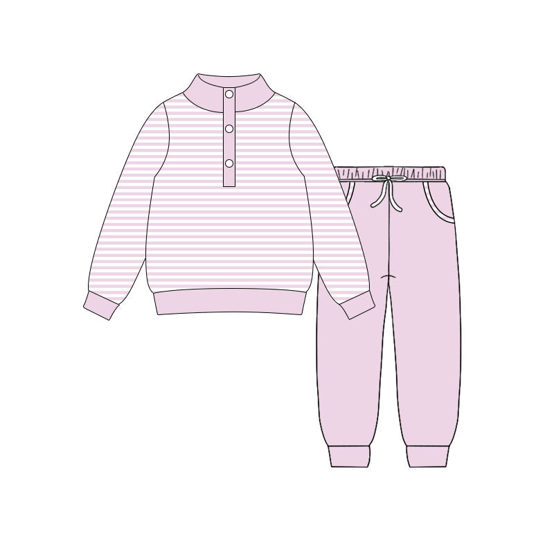 pre order stripes pullover jogger set girl outfit