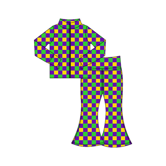 pre order mardi gras long sleeve zipper athletic pants set