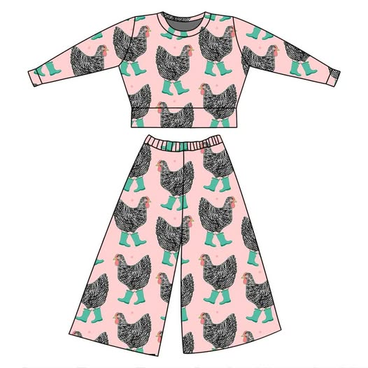 pre order cowgirl chicken bell bottom set girl outfit