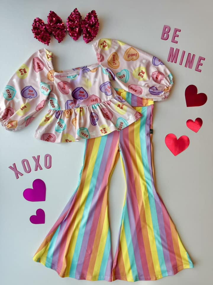 pre order valentine be mine xoxo bell bottom outfit
