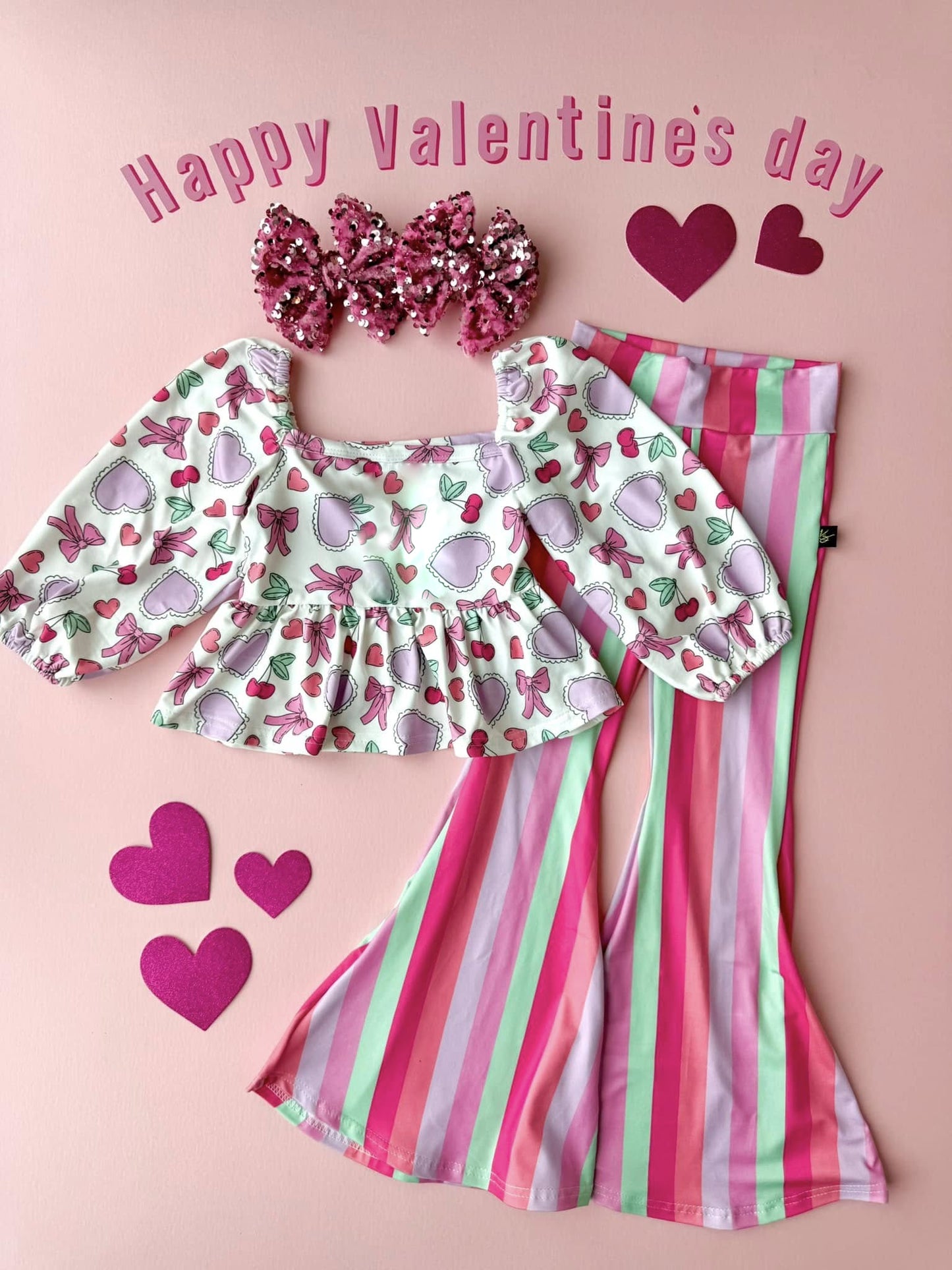 pre order happy valentine's day bell bottom outfit