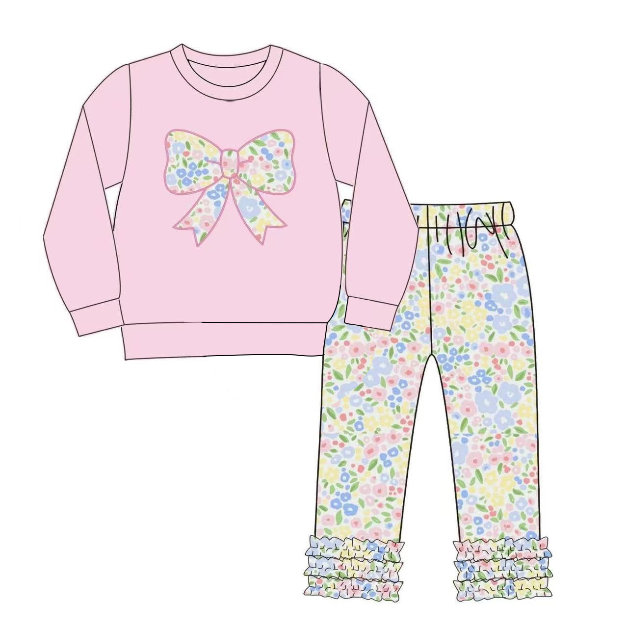 pre order floral coquette icing pants set