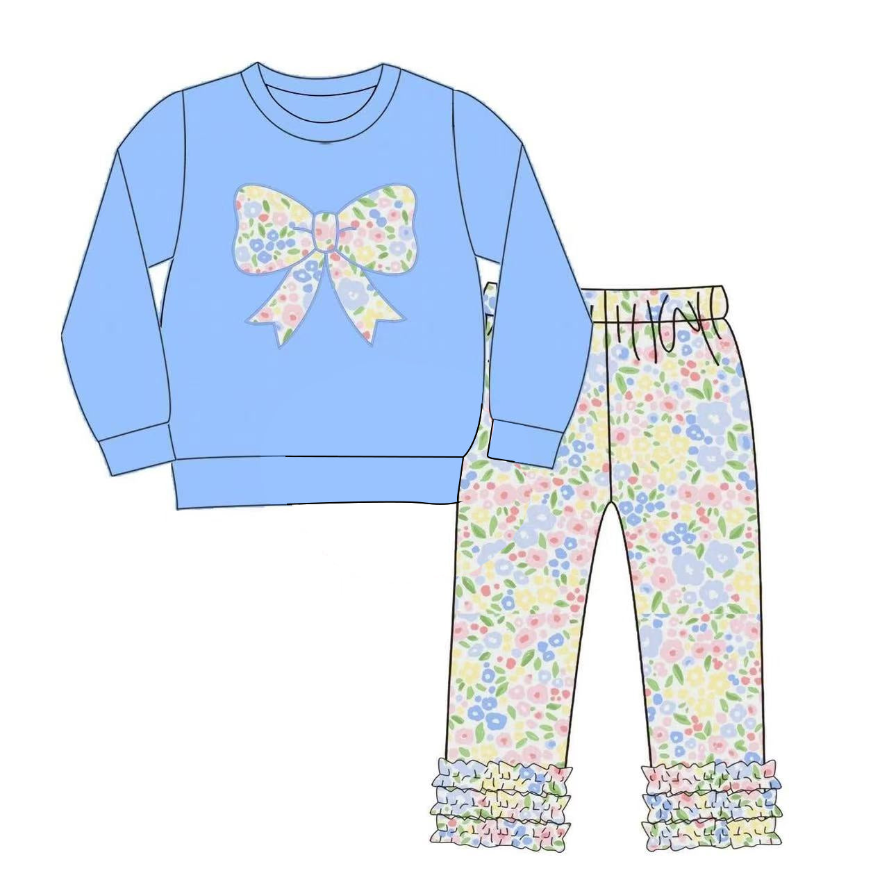 pre order floral coquette icing pants set