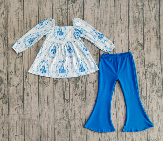 pre order blue castle belle pants set