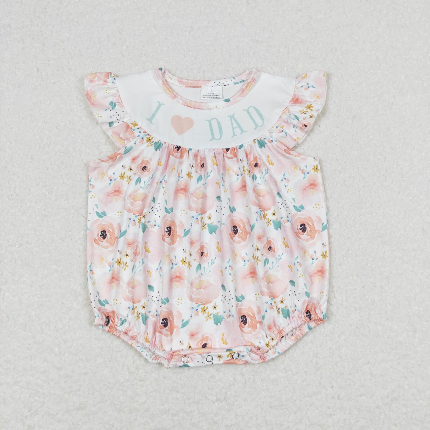 baby girl i love dad floral romper