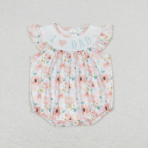 baby girl i love dad floral romper
