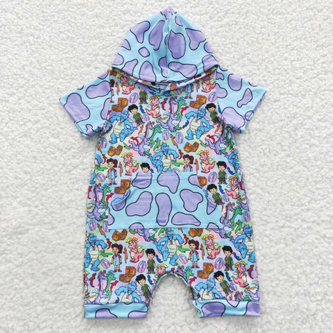 zoo dinosaur baby boy hoodie romper