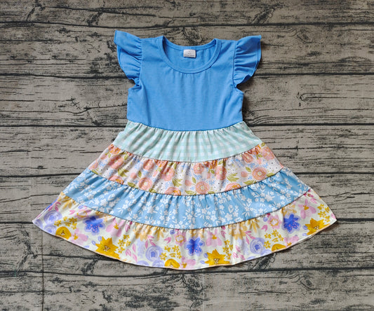 pre order Singing the Blues - Periwinkle Tiered Floral Dress