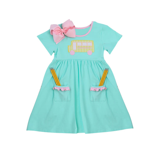 pre order back to school bus pocket dress