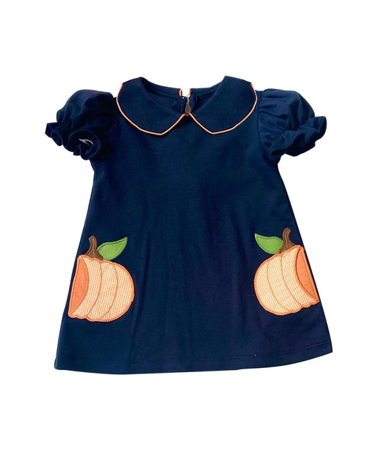 pre order  baby girl short sleeve pumpkin dress